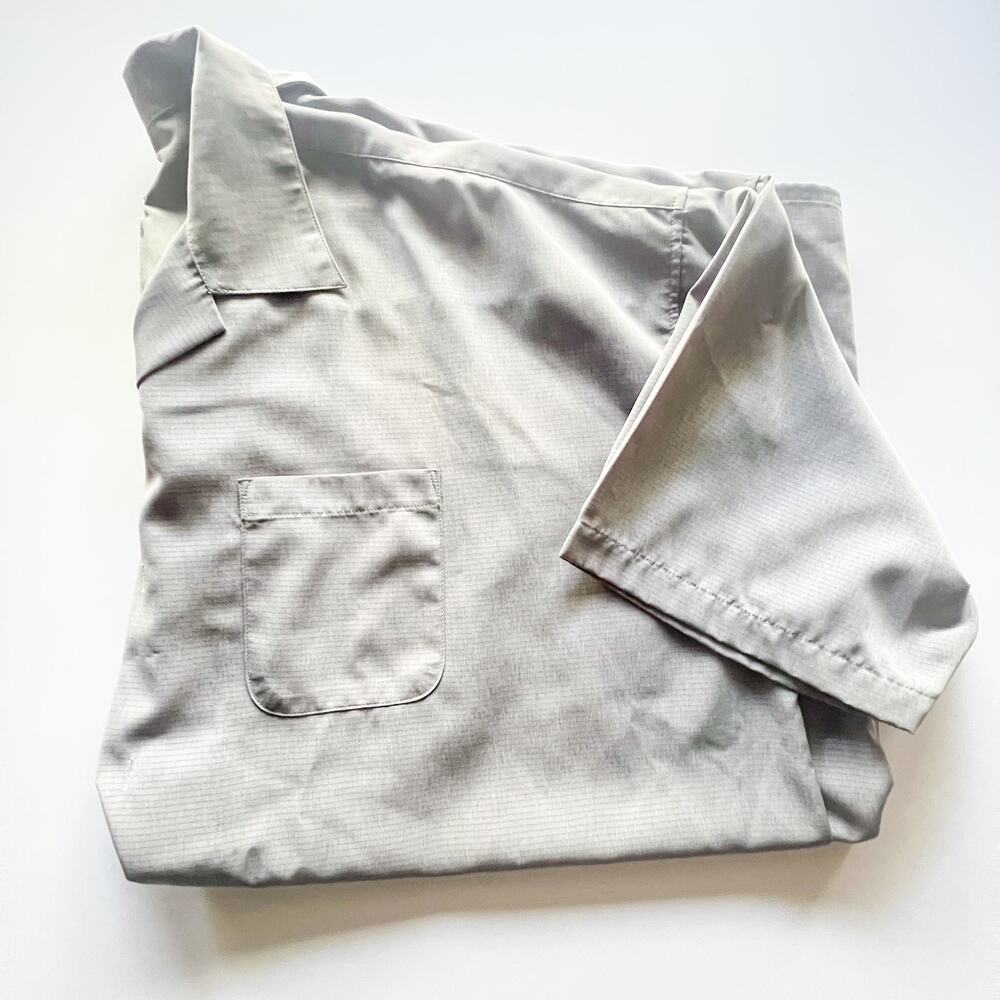 AOK 4XL Tall Grey Short Sleeve Button Up Shirt